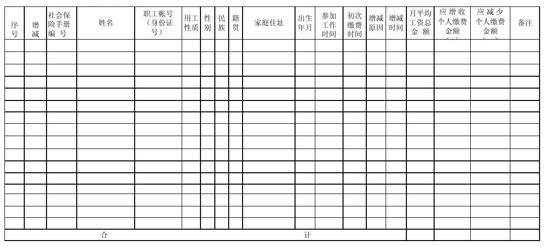 社会保险年度清算表