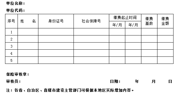 社会保险费缴纳情况表