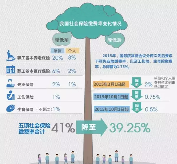 社会保险缴费率变化情况