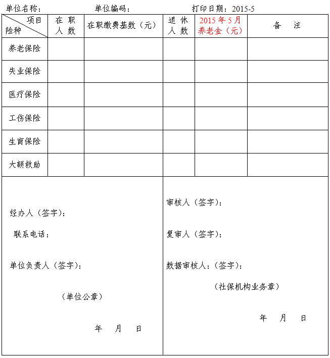 社会保险年报汇总表